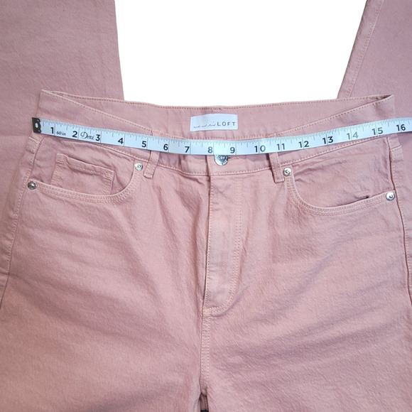 Made and Loved LOFT High Waist Straight Crop Jean Pink Salmon Size 28/6 - Picture 4 of 7